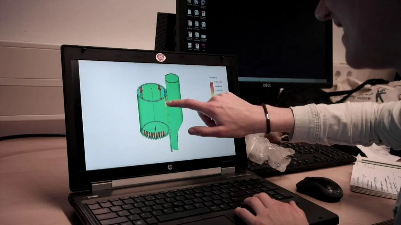 Going through a simulation of the bag cylinder and airflow tube.
